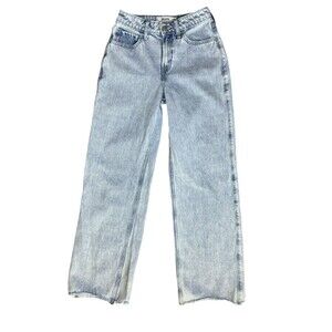 Hollister High Rise Baggy Jeans Size 00R Light Wash Straight Leg